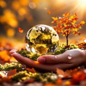 Autumn-themed AI creative design image for ÉclatTech graphic design services